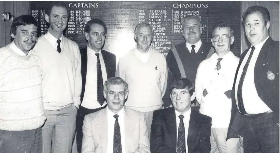  ??  ?? Grange and Dundee golfers, pictured at Monifieth around 1992. Can anyone put names to faces?