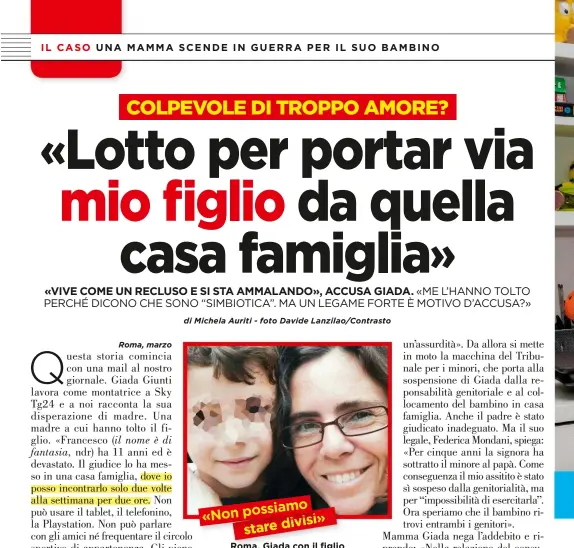  ??  ?? Roma. Giada con il figlio Francesco (il nome è di fantasia), in una foto di un paio d’anni fa. Oggi il bambino ha 11 anni e frequenta la quinta elementare.