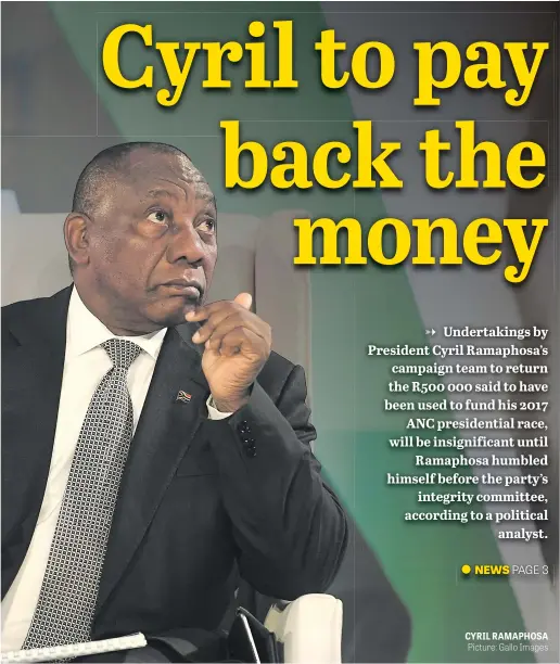  ?? Picture: Gallo Images ?? CYRIL RAMAPHOSA