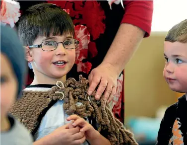  ?? PHOTO: JOHN BISSET/STUFF ?? Ti Kouka Kindergart­en pupil Axel Hill, 4, getting ready to perform at Friday’s event.