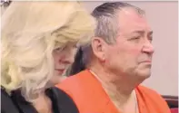  ?? COURTESY OF KOAT ?? Gary Gregor, charged with sexually abusing young girls while a teacher at an Española elementary school, sits in court with a defense attorney at his arraignmen­t last week.