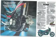  ??  ?? Honda’s advertisin­g for the VF750S proclaimed it to be (quite rightly) the dawn of a new era. Alas, it wasn’t quite the era that Honda had expected…