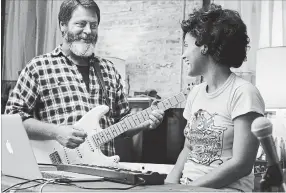  ?? GUNPOWDER & SKY ?? Nick Offerman plays supportive father Frank to Kiersey Clemons’s gay character Sam in "Hearts Beat Loud."