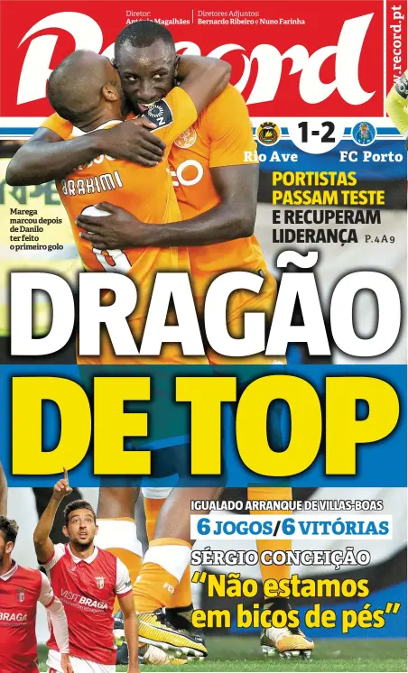  ??  ?? Marega marcou depois de Danilo ter feito o primeiro golo