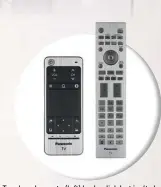  ??  ?? Touchpad remote (leƒ) looks slick but isn’t always the easiest to use. Main remote has Netflix button