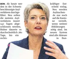  ?? KEY ?? Justizmini­sterin Karin Keller-Sutter ist überzeugt von der Reform.