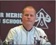  ?? PETE BANNAN – MEDIANEWS GROUP ?? Lower Merion High School head basketball coach Gregg Downer, shown during a news conference Tuesday, had plenty of anecdotes and memories to share then about his most famous basketball student, the late Kobe Bryant.