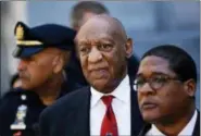  ?? ASSOCIATED PRESS ?? In this April 26 file photo, Bill Cosby, center, leaves the the Montgomery County Courthouse in Norristown. Cosby will be sentenced on Sept. 24, five months after he was convicted of sexual assault. Cosby’s lawyers had asked to delay sentencing until...