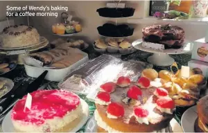  ??  ?? Some of Wendy’s baking for a coffee morning