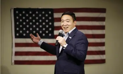  ?? Photograph: John Locher/AP ?? Andrew Yang at a campaign event in Mason City, Iowa. His followers called themselves the ‘Yang Gang’.