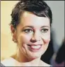  ??  ?? OLIVIA COLMAN: Likely to be nominated for her film role as Queen Anne in The Favourite.