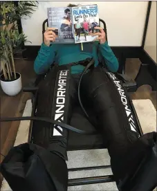  ??  ?? The NormaTec Pulse Recovery System.