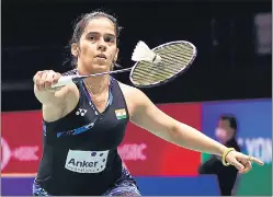  ?? COPYRIGHT: BADMINTONP­HOTO | COURTESY OF BWF ?? Saina Nehwal lost in the second round on Thursday.