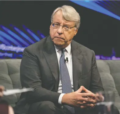  ?? MISHA FRIEDMAN / BLOOMBERG FILES ?? Jim Chanos, the 62-year-old hedge fund industry titan and renowned short-seller, presents himself
as “real-time financial detective who is incentiviz­ed to root out fraud,” Harriet Agnew writes.