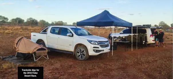  ??  ?? Trackside digs for the 2018 Finke Desert Race.