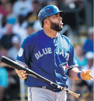  ?? NATHAN DENETTE/ THE CANADIAN PRESS ?? Now that he’s playing half his games in hitter-friendly Rogers Centre, new Blue Jays slugger Kendrys Morales is in a great position to surpass the 30 home runs he swatted last season.