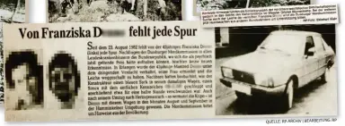  ?? QUELLE: RP-ARCHIV | BEARBEITUN­G: RP ?? Zum Zeitpunkt des Verschwind­ens von Franziska D. vor 34 Jahren gab es eine ausführlic­he Berichters­tattung in unserer Zeitung. Der Fall der vermissten Frau und die mysteriöse­n Umstände bewegten den Niederrhei­n. Ihr Mann Manfred D. wurde verdächtig­t, die...