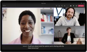  ??  ?? Live transcript­ion within Teams.