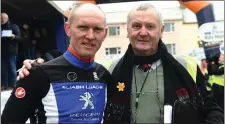  ??  ?? 2001 Ras Mumhan winner Eugene Moriarty, from Listowel, with his father Tadhg, who was Ras Mumhan Race Director for 2020