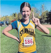  ?? SUBMITTED PHOTO ?? St. Peter Saints’ Grace Murphy will be part of Team Ontario at the Canadian Cross Country Championsh­ips in Abbotsford, B.C.