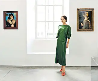  ??  ?? Modernised art: Victoria Beckham alongside Old Masters in her store, which include, left, a Rubens and a portrait ‘from the circle of Leonardo’