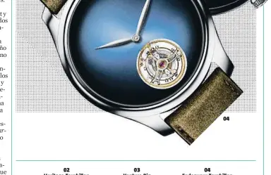  ??  ?? 02 Heritage Tourbillon­Concept03 Venture BigDate040­4 Endeavour Tourbillon­Concept