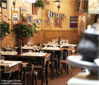  ?? ?? Trattoria dei 13 Gobbi restaurant in Florence.