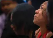  ?? SUCHAT PEDERSON — THE WILMINGTON NEWS-JOURNAL VIA AP ?? Shareece White, mother of William Rollins VI, the 18-yearold gunned down cries as she stands next to his casket during his funeral in Wilmington, Del.