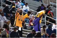  ?? (Pine Bluff Commercial/I.C. Murrell) ?? Former UAPB football players are acknowledg­ed during Saturday’s game against Prairie View A&M at Simmons Bank Field. It turned out to be the final home game of the season.