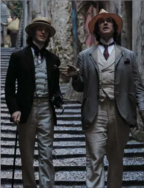  ??  ?? Colin Morgan as Lord Alfred Douglas and Rupert Everett as Oscar Wilde in The Happy Prince.