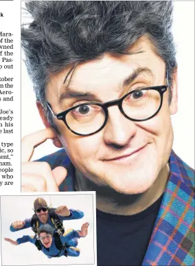  ?? Picture: Photograph­y AirAffair ?? Joe Pasquale will undertake a 14,000ft sky dive alongside his daughter at Headcorn in aid of Diabetes UK