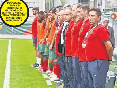  ?? ?? PORTUGAL LIDERA À CONDIÇÃO O GRUPO G, COM QUATRO VITÓRIAS E UMA DERROTA EM CINCO JOGOS DISPUTADOS
Rui Jorge está preparado para um adversário mais concentrad­o no processo defensivo