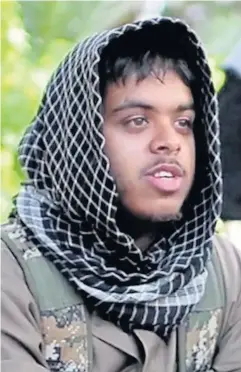  ??  ?? &gt; Reyaad Khan, a former Cardiff schoolboy who was killed by a drone attack while fighting for so-called Islamic State in Syria