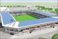  ?? BILD: NORDWESTST­ADION ?? So könnte es aussehen: Das neue Fußballsta­dion soll neben der Weser-Ems-Halle gebaut werden.