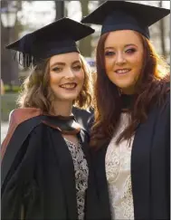  ??  ?? Nicole Hayes from Campile, right, with Sharon Molloy. Both received BAs in Early Childhood Studies.