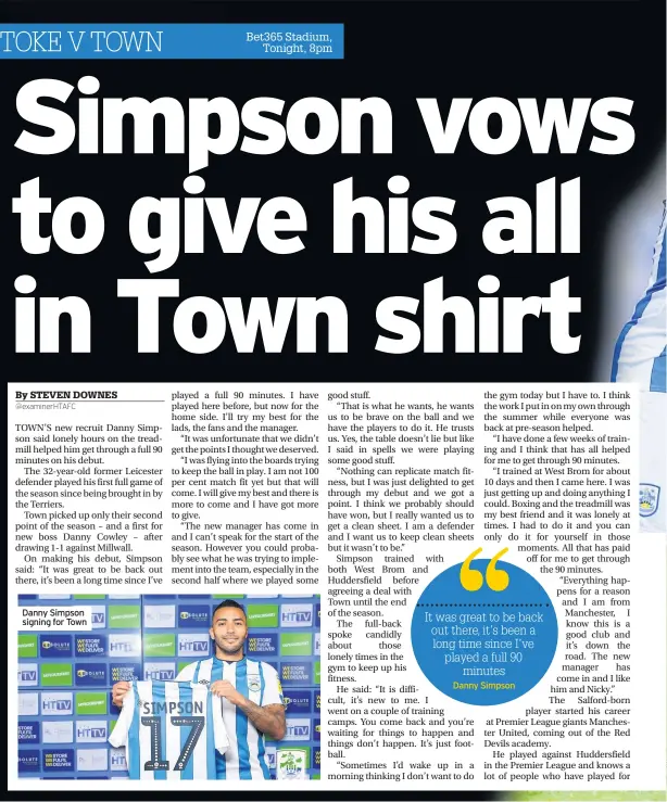  ??  ?? Danny Simpson signing for Town
Danny Simpson