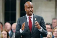  ?? CP PHOTO ADRIAN WYLD ?? Minister of Immigratio­n, Refugees and Citizenshi­p Ahmed Hussen during question period Tuesday in the House of Commons.