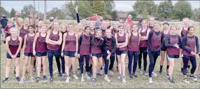  ?? Photo submitted ?? The Siloam Springs junior high girls placed third overall Tuesday at the 5A-West Conference Cross Country Meet in Vilonia.