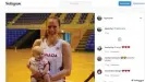  ??  ?? Canadian basketball player Kim Gaucher with her son