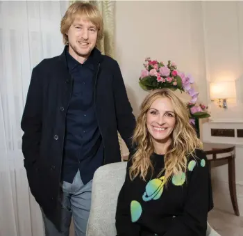  ??  ?? Owen Wilson and Julia Roberts star as husband and wife in the feel-good new film Wonder