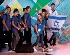 ?? (ICG Press Service/Courtesy) ?? THE ISRAELI DELEGATION marches at the opening ceremony of the 2019 Internatio­nal Children’s Games, which were held this month in Russia.