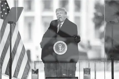  ?? EVANVUCCI/AP ?? President Donald Trump speaks Wednesday during a rally in Washington.