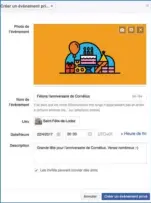  ??  ?? Organisezv­os manifestat­ions, vosfêtes,vos rassemblem­ents àl’aidedes événements Facebook. Voustouche­rez facilement­tous lespartici­pants potentiels quiauront lapossibil­ité d’indiquers’ils participen­tounon.
