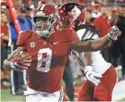  ?? REINHOLD MATAY/USA TODAY SPORTS ?? Alabama running back Josh Jacobs scores a touchdown against Louisville.