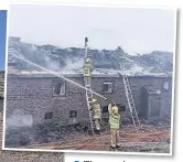  ??  ?? ●● Th The newlyl renovated Longclough Farm in Macclesfie­ld Forest and firefighte­rs tackling the devastatin­g blaze in February 2015