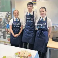  ?? ?? Talented trio Calderglen team mates Stella Byrne, Evan Boyle and Amy Saunders