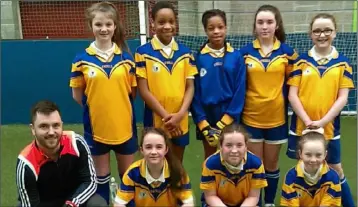  ??  ?? Redeemer Girls’ School soccer team who topped their group in the recent FAI Primary 5s competitio­n which was held in Oriel Park. They beat Kilkerley NS, CBS NS and St. Peters NS Dromiskin to top Group B before beating Aston Village ETNS of Drogheda on...