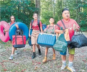  ?? CBC ?? Rakhee Morzaria, left, Zoriah Wong, Roman Pesino and Andrew Phung in “Run The Burbs.”