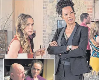  ??  ?? Kerry Condon with Nina Sosanya in Women On The Verge, and left with Jonathan Banks in Better Call Saul.