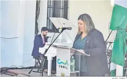  ?? AYTO. CONIL. ?? La alcaldesa, Inma Sánchez, durante su intervenci­ón.